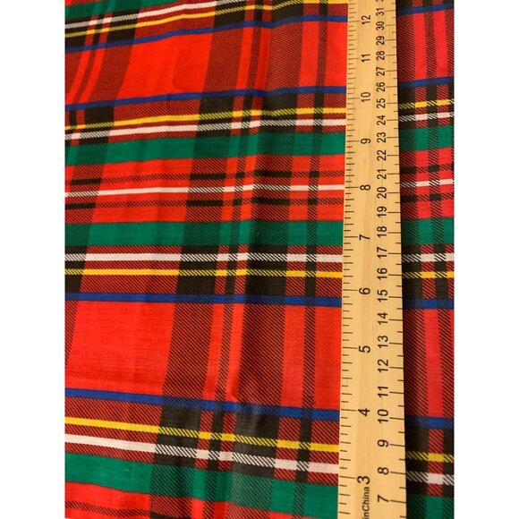 Vintage Tartan Plaid Fabric Fat Quarter 18"x22" Cotton Red Green - Picture 3 of 4